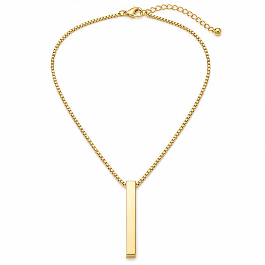 FursX – Złoty łańcuszek z prostokątną zawieszką