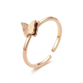 Pierścionek damski z podwójnym motylem – różowe złoto